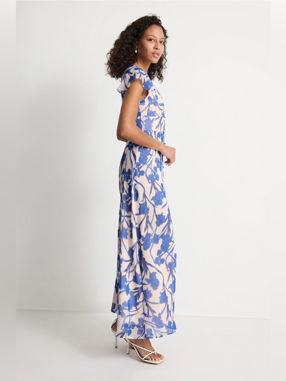 Hutch Nia Floral Dress size 6 Blue Floral V-Neck Maxi Dress - Women - Picture 3 of 15